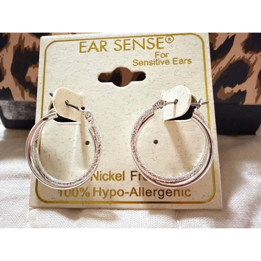 “Ear Sense” Silver Tone Earrings for Sensitive Ears